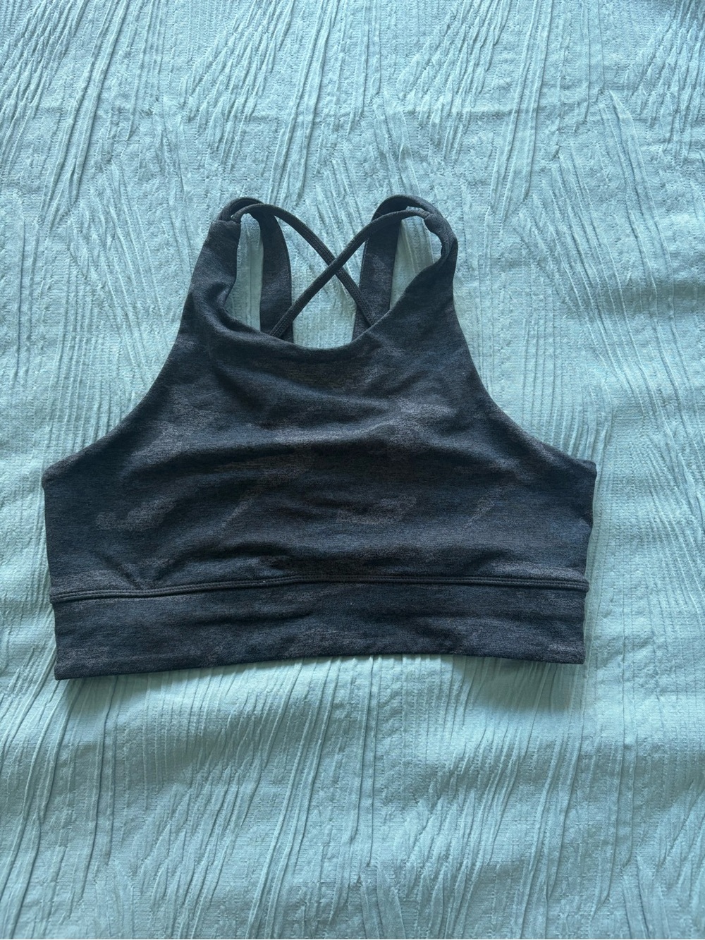 Vuori Charcoal High-Neck Crisscross Sports Bra